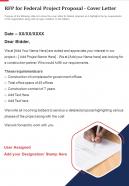 RFP For Federal Project Proposal Cover Letter One Pager Sample Example Document