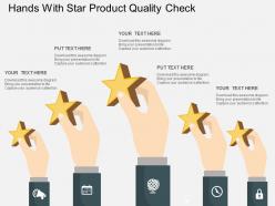 Rg hands with star product quality check flat powerpoint design