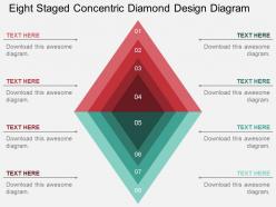 Rh eight staged concentric diamond design diagram flat powerpoint design