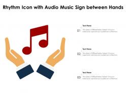 Rhythm icon with audio music sign between hands