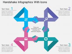 Ri handshake infographics with icons flat powerpoint design
