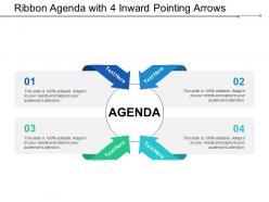 Ribbon agenda with 4 inward pointing arrows