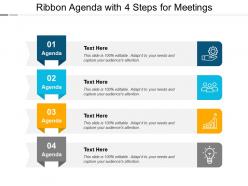 Ribbon agenda with 4 steps for meetings