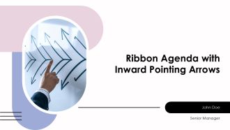 Ribbon Agenda With Inward Pointing Arrows PPT Information AT