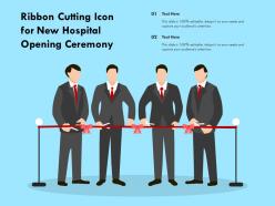 Ribbon cutting icon for new hospital opening ceremony