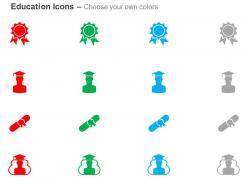 Ribbon graduation cap degree success ppt icons graphics