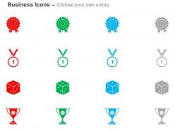 Ribbon medal dice trophy ppt icons graphics