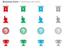 Ribbon pointer success notification trophy ppt icons graphics