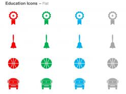 Ribbon school bell bus basketball ppt icons graphics