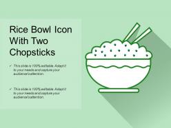 Rice bowl icon with two chopsticks
