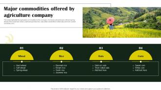 Rice Farming Business Major Commodities Offered By Agriculture Company BP SS