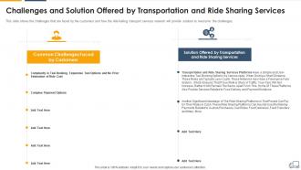 Ride sharing services transportation and ride sharing services industry pitch deck