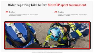 Rider Repairing Bike Before MOTOGP Sport Tournament
