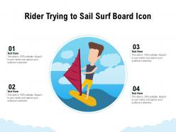 Rider trying to sail surf board icon