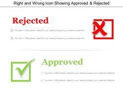 Right and wrong icon showing approved and rejected