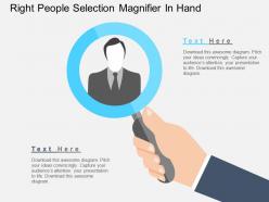 Right people selection magnifier in hand flat powerpoint design