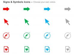 Right side arrow pointer data favorite ppt icons graphics