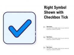 Right symbol shown with checkbox tick
