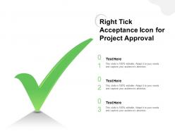 Right tick acceptance icon for project approval