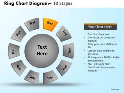 Ring chart diagram 10 stages powerpoint slides and ppt templates 0412