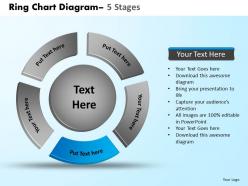 Ring chart diagram 5 stages powerpoint slides and ppt templates 0412