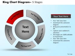 Ring chart diagram 5 stages powerpoint slides and ppt templates 0412