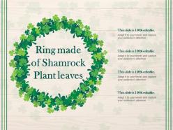 Ring made of shamrock plant leaves