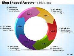 Ring shaped arrows 6 divisions powerpoint slides templates