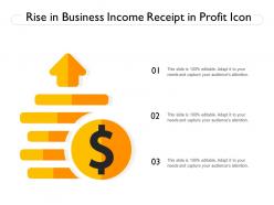 Rise in business income receipt in profit icon