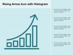Rising arrow icon with histogram