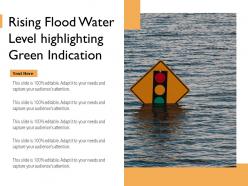 Rising Flood Water Level Highlighting Green Indication