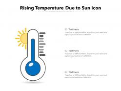 Rising temperature due to sun icon