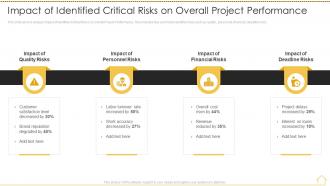 Risk analysis techniques impact of identified critical risks on overall project