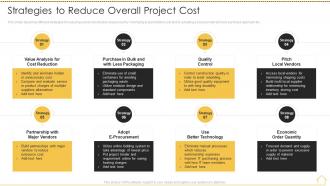 Risk analysis techniques strategies to reduce overall project cost