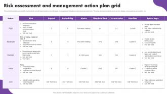 Risk Assessment And Management Action Plan Grid