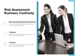 Risk assessment business continuity ppt powerpoint presentation summary shapes cpb