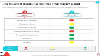 Risk Assessment Checklist For Launching Product In New Market