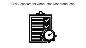 Risk Assessment Conducted Monotone Icon In Powerpoint Pptx Png And Editable Eps Format