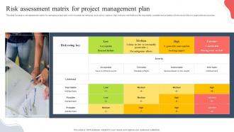 Risk Assessment Matrix For Project Management Plan