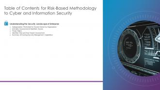 Risk Based Methodology To Cyber And Information Security Table Of Contents