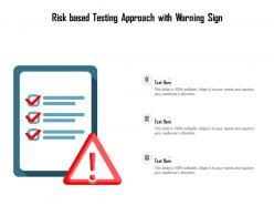 Risk based testing approach with warning sign