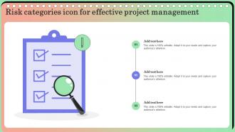 Risk Categories Icon For Effective Project Management