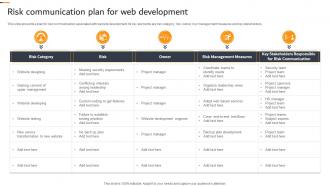 Risk Communication Plan For Web Development