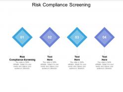 Risk compliance screening ppt powerpoint presentation infographics summary cpb