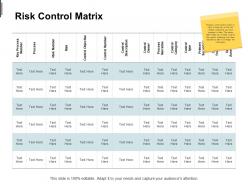 Risk control matrix process management ppt powerpoint presentation slides show