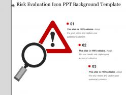 Risk evaluation icon ppt background template