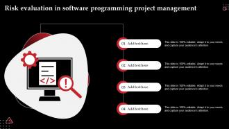 Risk Evaluation In Software Programming Project Management