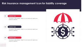 Risk Insurance Management Icon For Liability Coverage