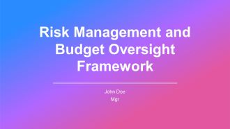 Risk Management And Budget Oversight Framework PPT Sample AT