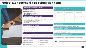 Risk management bundle project management risk submission form
